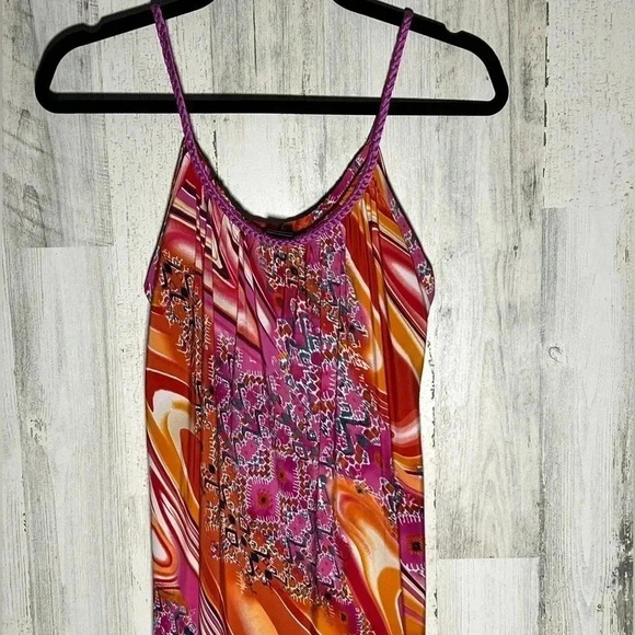 NATORI Dress Size Small Pink Orange - Picture 2 of 6